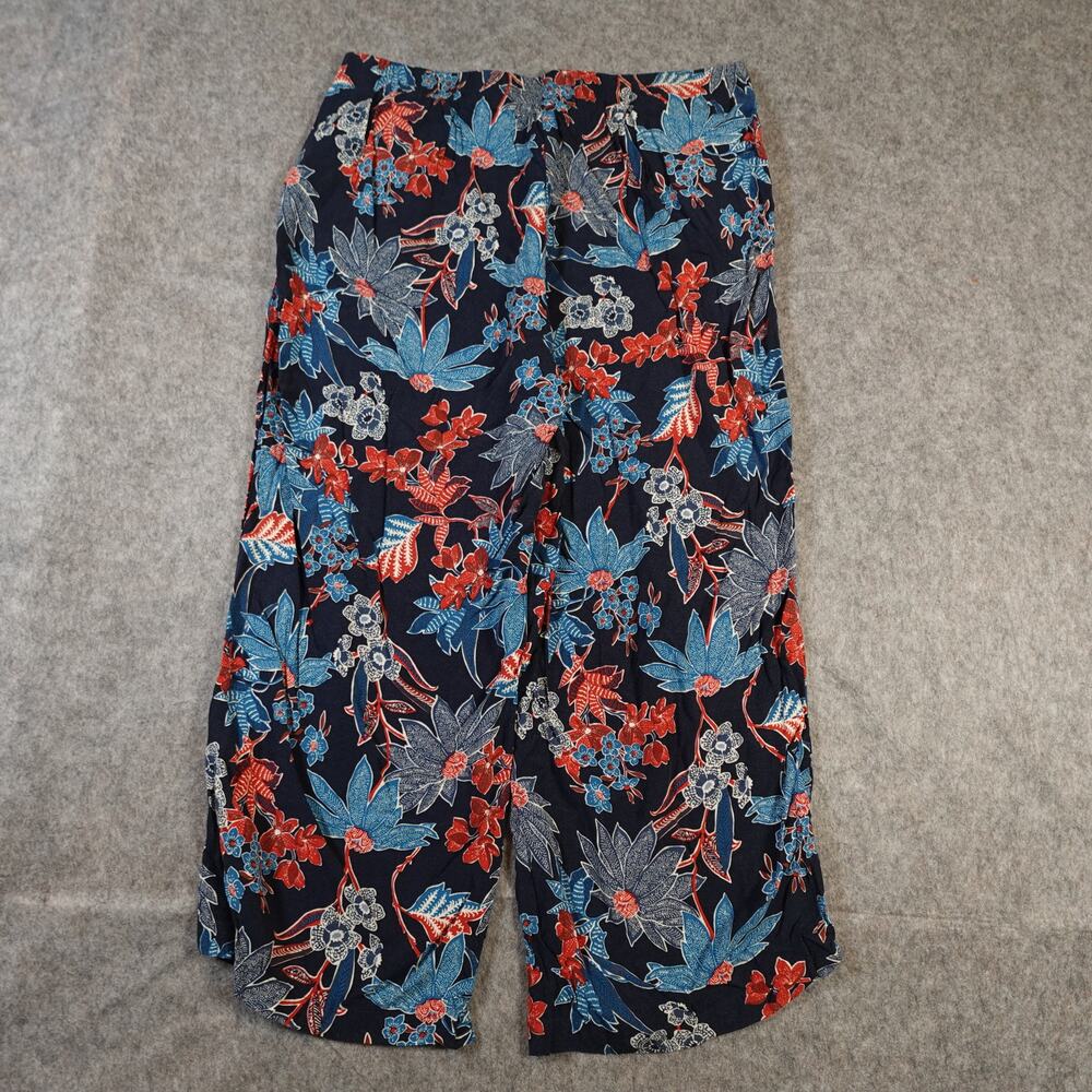 J. Jill Pants Womens Medium Wide Leg Beachy Pull On Floral Ankle - Picture 10 of 11